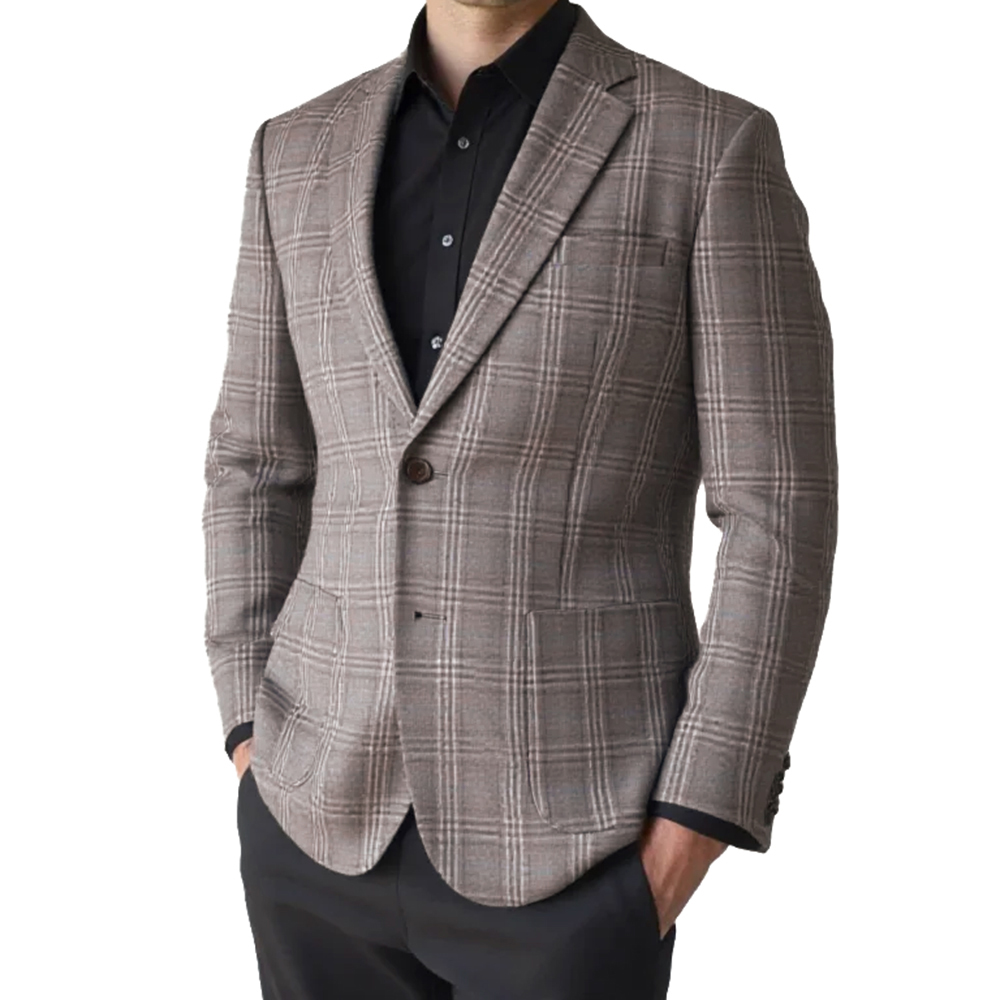Tailored Coat Wool - 2026年ファッションメンズジャケットブラウングレーチェック柄ブレザーテーラーメイドスーツジャケットカスタムメイドコートメンズブレザートレンディデザイナー服メンズ