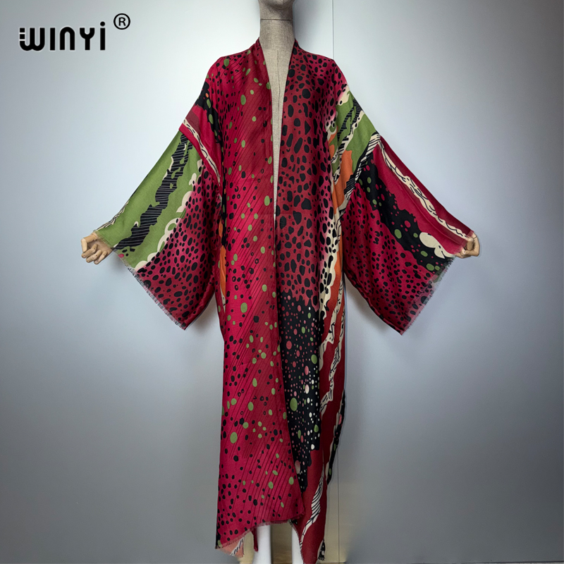 Young Women'S Formal Wear - WINYI ボヘミアン着物ルーズカーディガン女性用ファッションカフタンイブニングドレス高級ビーチ衣装カバーアップドバイスタイルビーチウェア