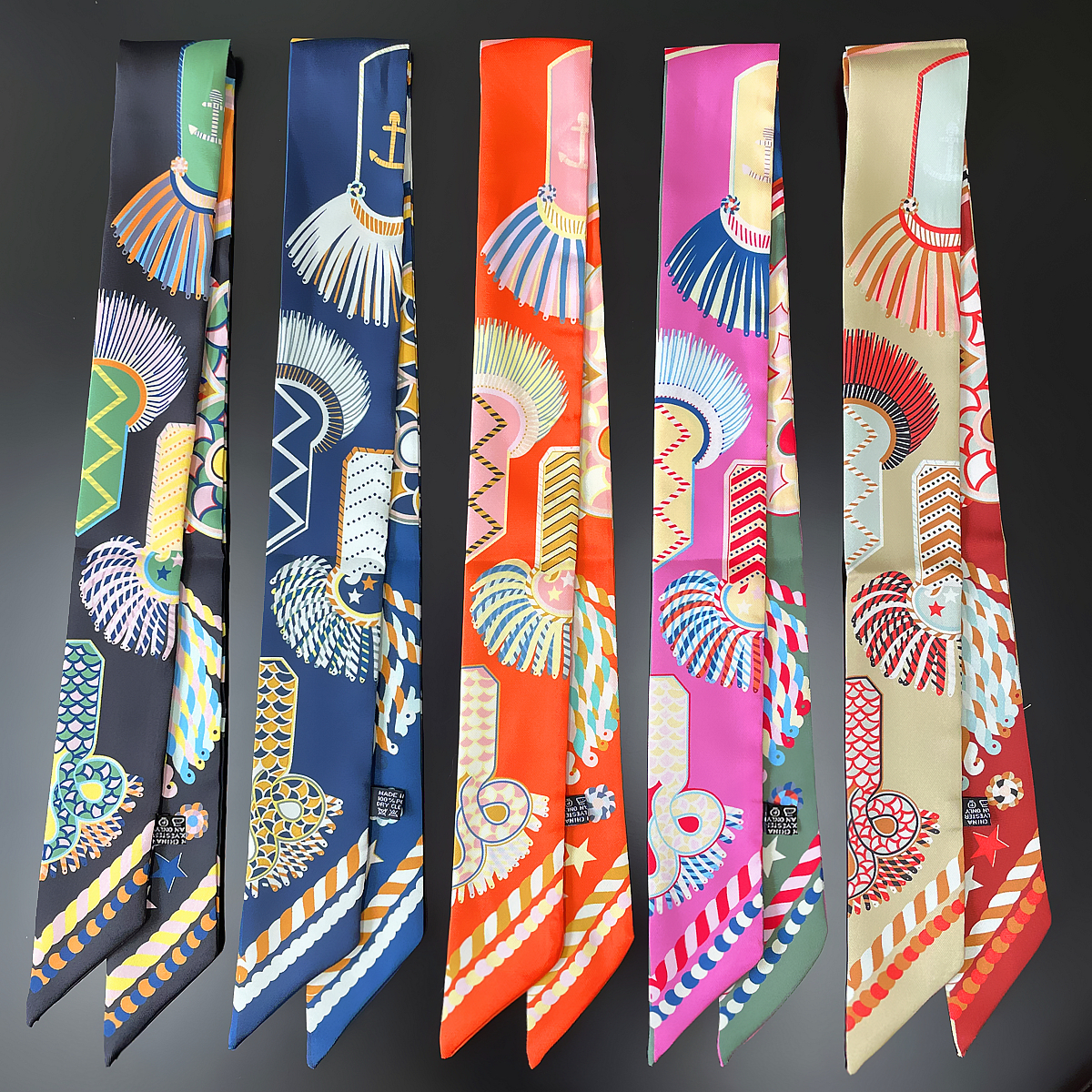 Scarf Silk Neck - ブランドデザインツイル 100% シルクスカーフ高級ファッションスカーフ女性スカーフスキニーバッグスカーフ新しいホットネッカチーフヘアヘッドバンド