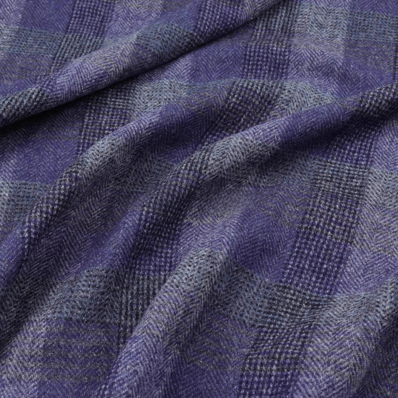 Tailored Coat Wool - ルエチェック柄 95% ウールツイード縫製生地仕立てスーツ素材コートベストドレス衣類テキスタイル秋冬高級装飾布