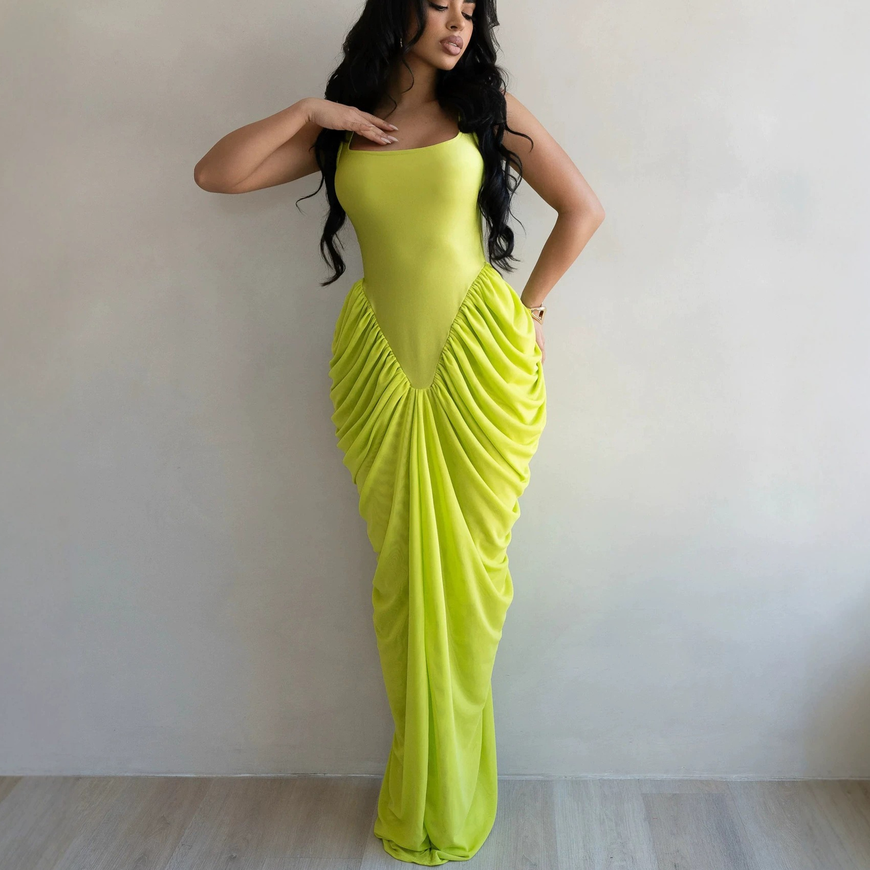 Wrap Dress Work - ロングドレス レディース ガウン セクシーなドレス Y2K ストリートウェア