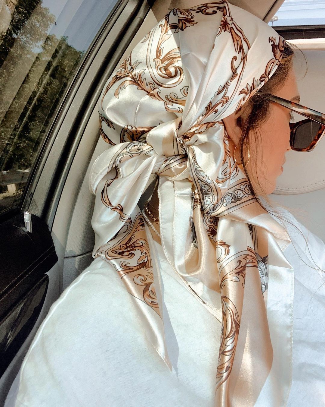 Scarf Silk Neck - サテンスクエアスカーフ女性イスラム教徒ヒジャーブエレガント 2025 プリントシルクネッカチーフショールラップヘッドバンドハンドルヘアアクセサリーバンダナ