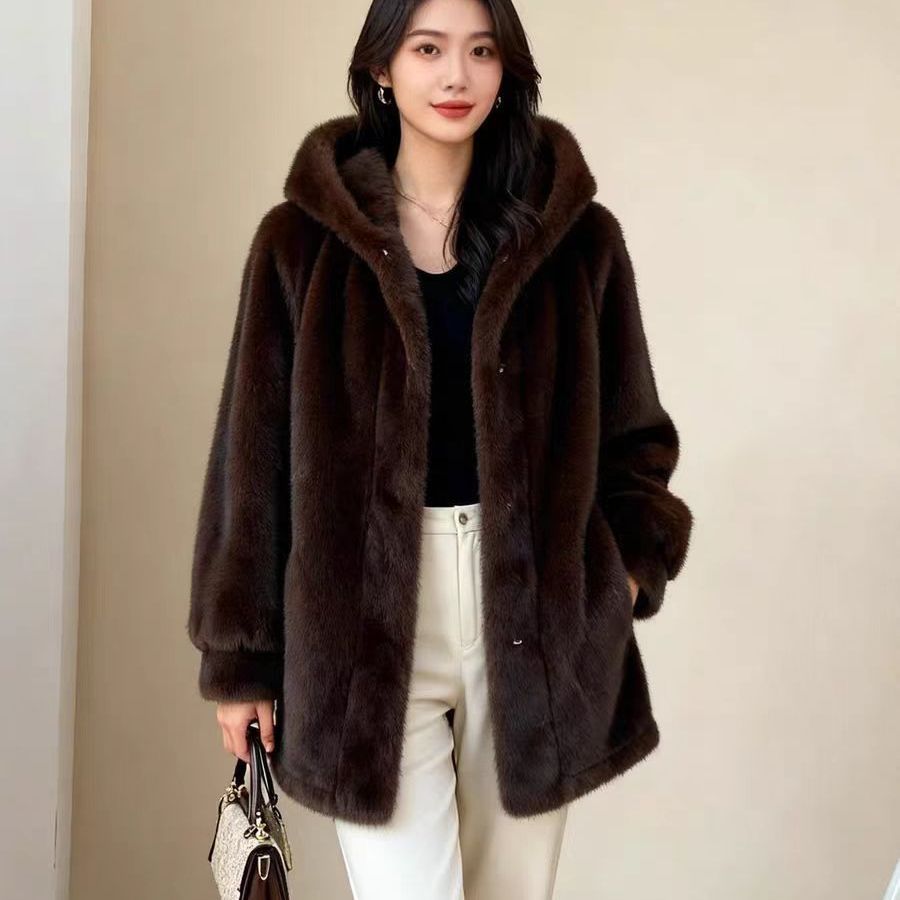 Tailored Coat Wool - フェイクファーミンクコート レディース 秋 暖かいウール フォーマル ビジネス