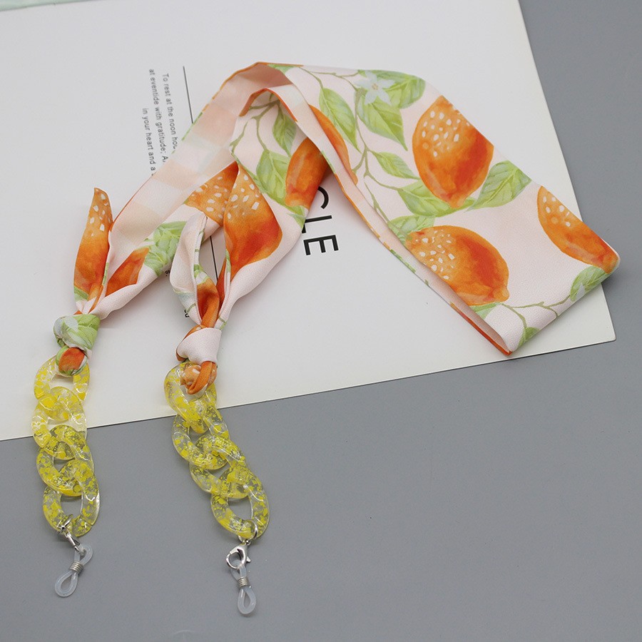 Scarf Silk Neck - ボヘミアンプリントのシルクスカーフ,サングラス,アクリル,マスクホルダー,ネックストラップ,女の子へのギフトジュエリー