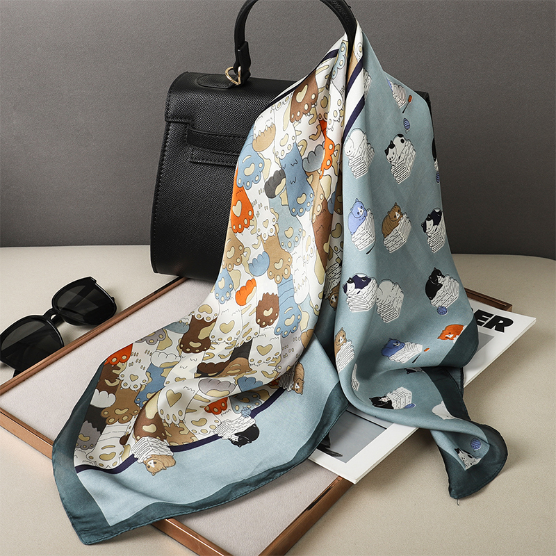 Scarf Silk Neck - 女性用サテンヒジャーブスカーフ,髪用,シルク,ワイド,正方形,女性用