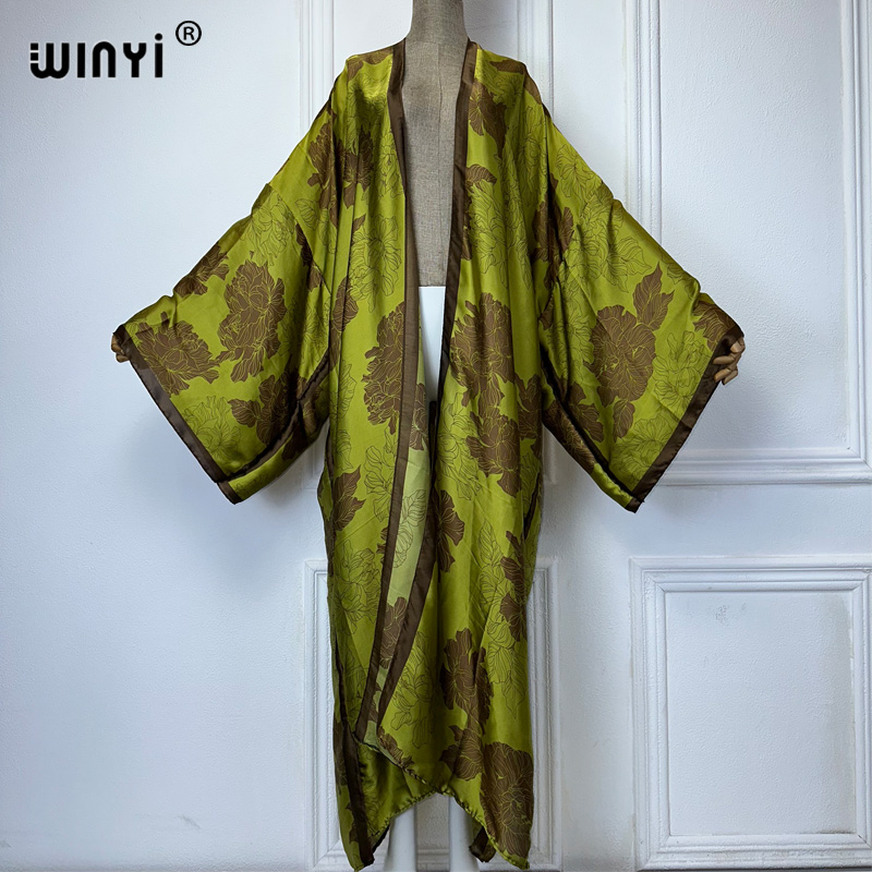 Young Women'S Formal Wear - Winyi-女性のボヘミアンプリント着物,カーディガン,ビーチウェア,カフタン,マキシコート