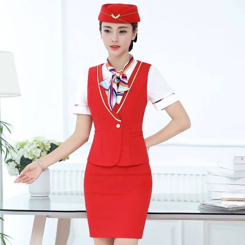 Women Formal Wear With Skirt - フォーマルな女性用ビジネススーツ、トップスとスカート付き、レディースオフィスワークウェア、ベスト＆ジレセット、OLブレザー、エアスチュワーデスセット
