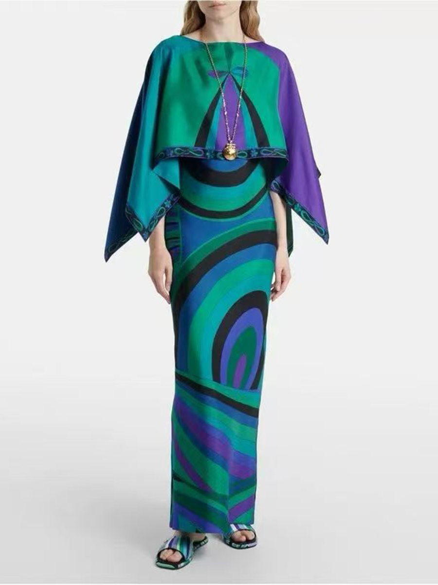 VGH ライトブルーの抽象柄プリントツーピースセット、女性用 - Women Formal Wear Set のレビューと価格