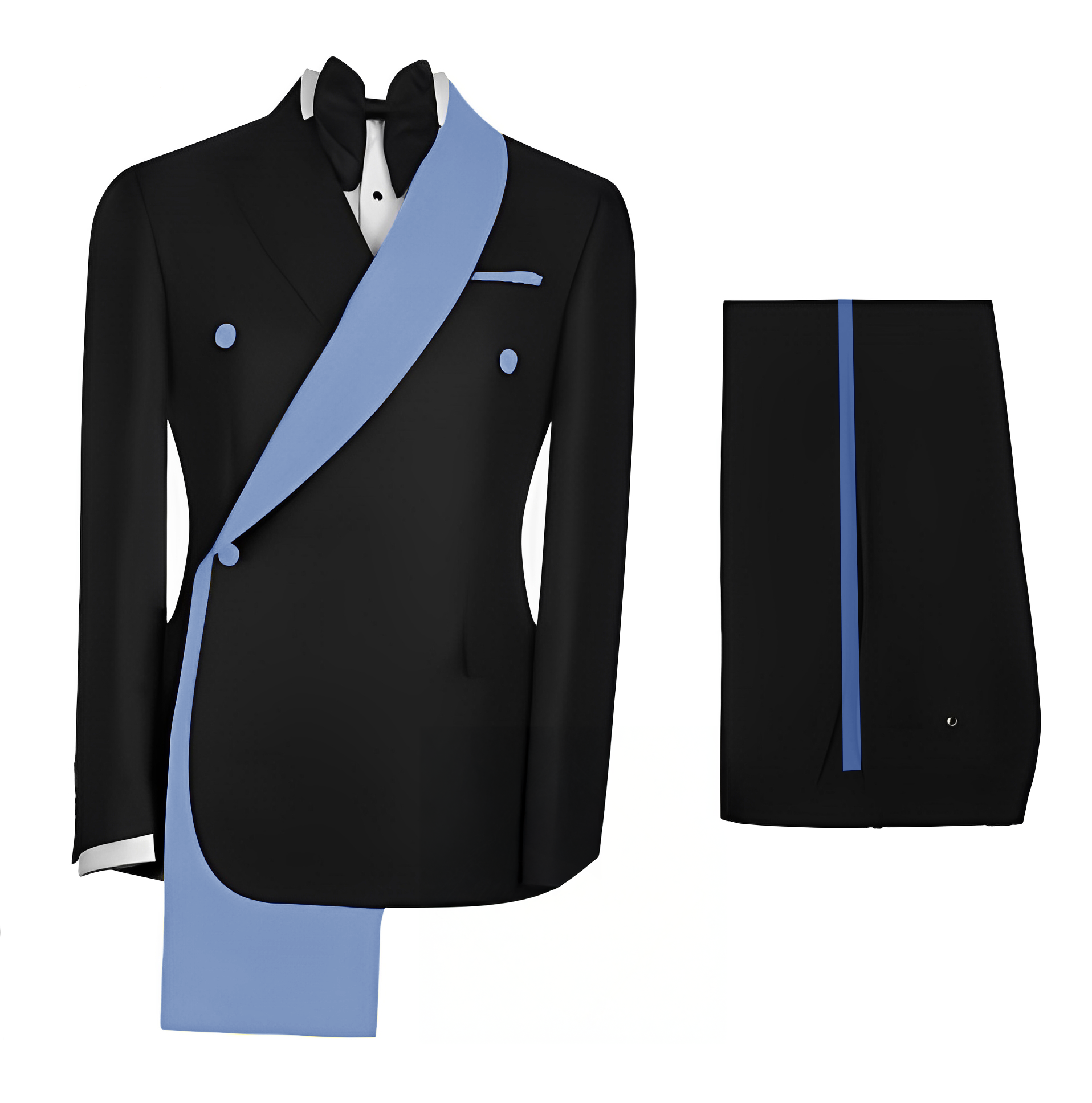 ファッショナブルなメンズスーツ 2 点セット黒ジャケットとゴ - Tailored Coat Wool のレビューと価格