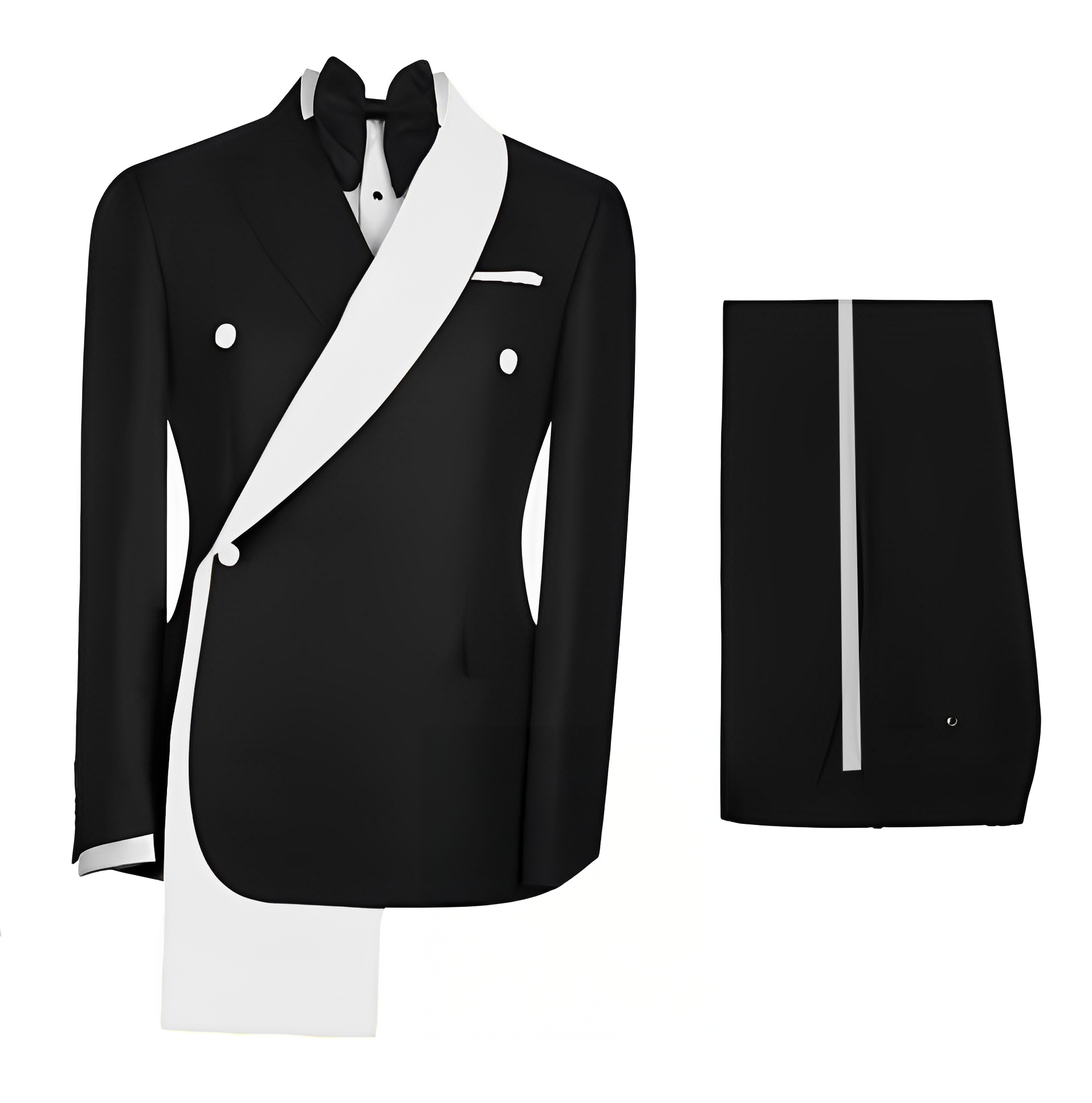 ファッショナブルなメンズスーツ 2 点セット黒ジャケットとゴ - Tailored Coat Wool のレビューと価格
