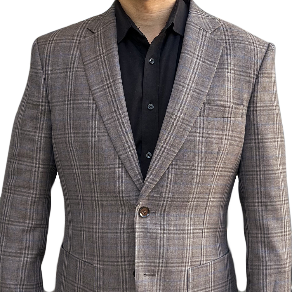 2026年ファッションメンズジャケットブラウングレーチェック - Tailored Coat Wool のレビューと価格