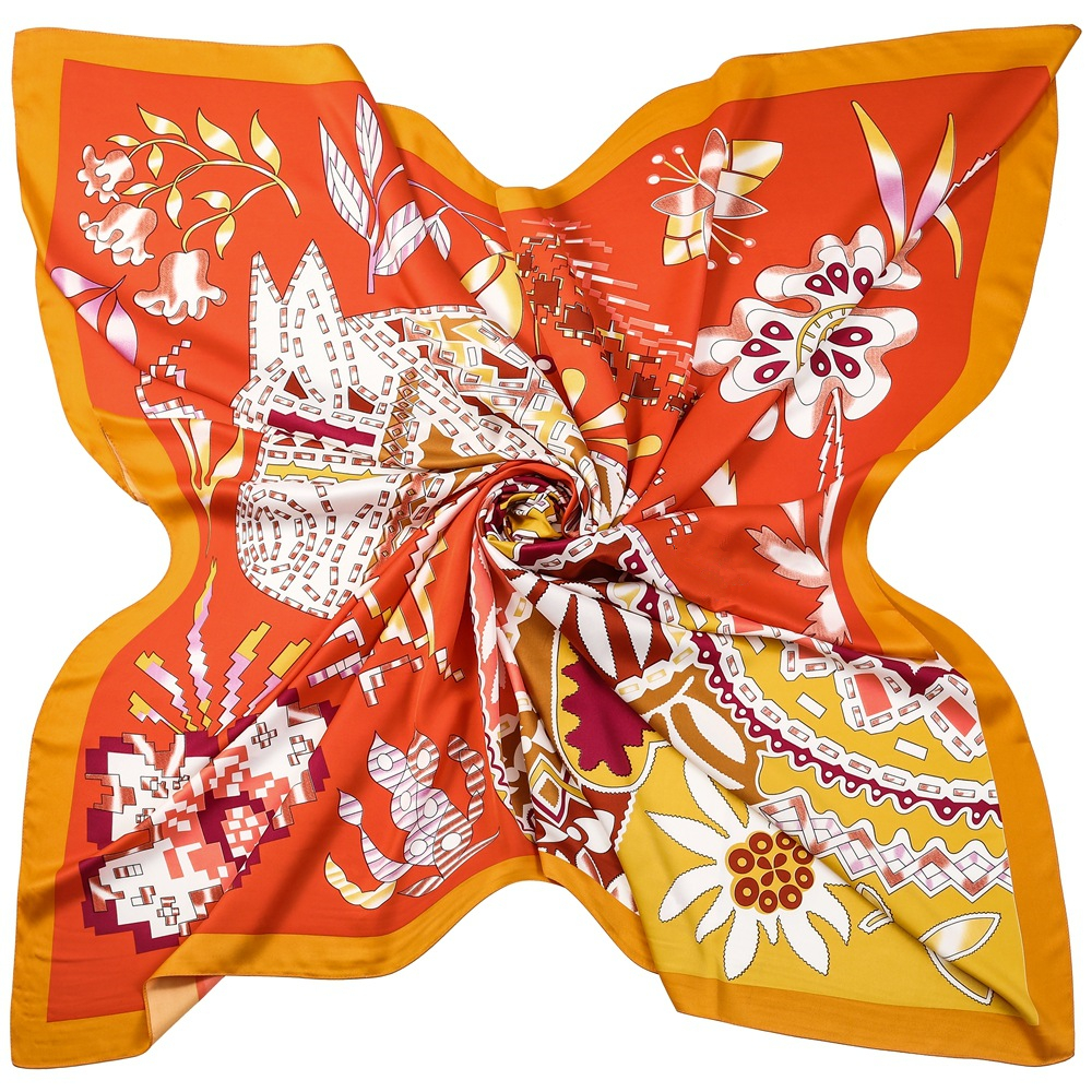 女性用スクエアツイルスカーフ,シルクスカーフ100%,ファッ - Scarf Silk Neck のレビューと価格