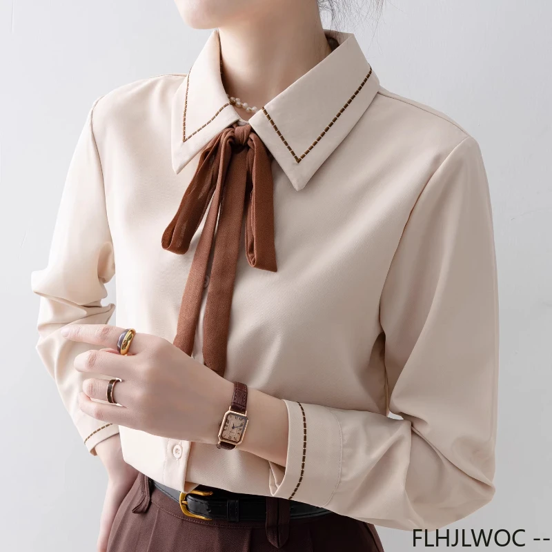 女性用シングルブレスト蝶ネクタイフォーマルブラウス、ピーター - Women Formal Wear White Shirt のレビューと価格