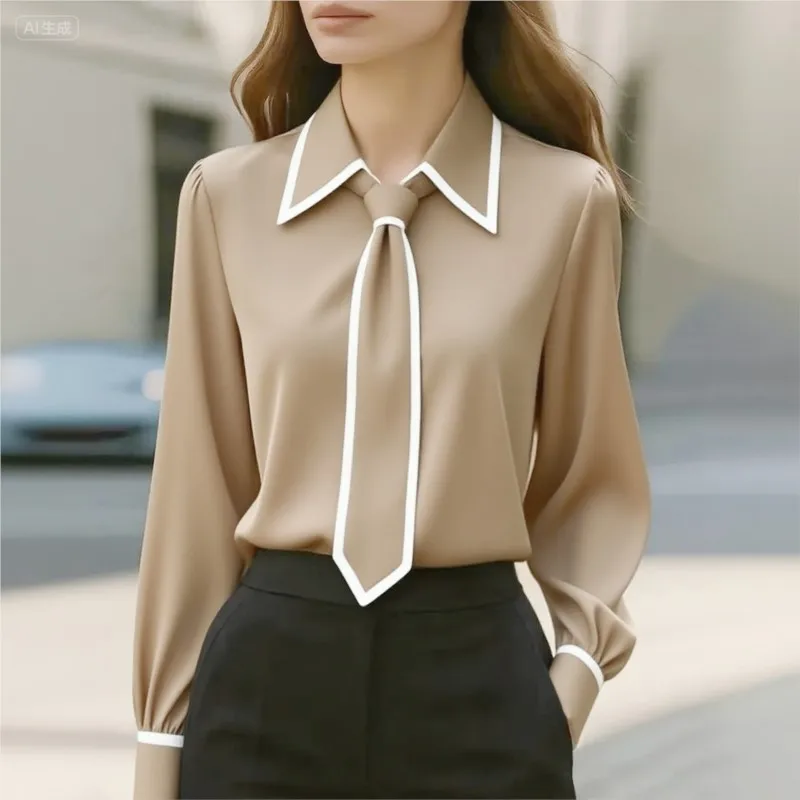女性のブラウスファッションシャツフォーマル蝶ネクタイ長袖コン - Women'S Formal Wear Suits のレビューと価格