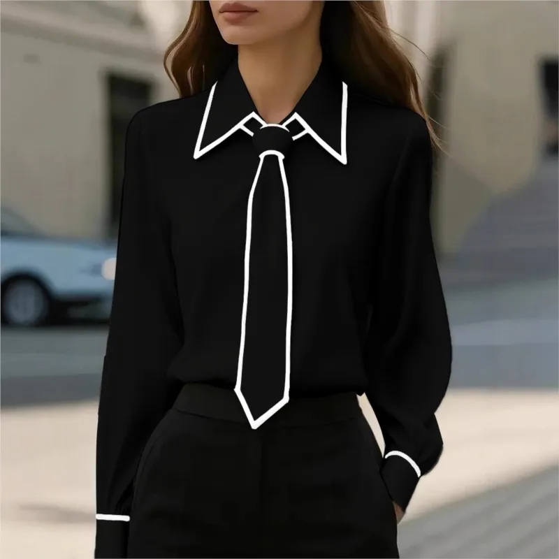 女性のブラウスファッションシャツフォーマル蝶ネクタイ長袖コン - Women'S Formal Wear Suits のレビューと価格