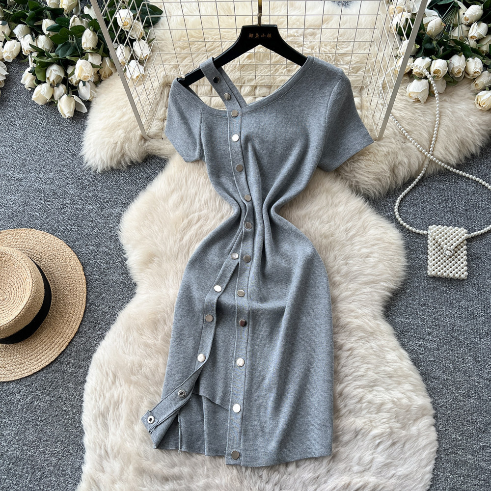 レディースミディ丈ワンピース セクシーなY2Kストリートウェ - Wrap Dress Work のレビューと価格