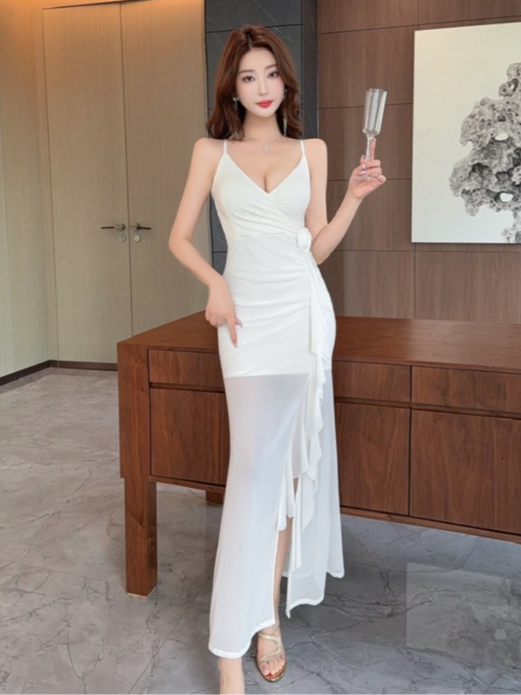セクシーなロングネットラップアラウンドボディボトムドレスサウ - Wrap Dress Work のレビューと価格