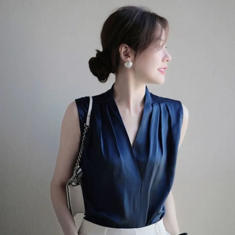 女性の裸の肩のVネックシャツとブラウス,ノースリーブのドレス - Women Formal Wear White Shirt のレビューと価格