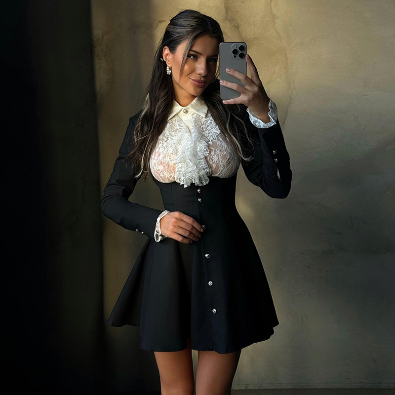 秋の女性スーツスカートセット 2 ピース白シャツ + 黒ウエ - Women Formal Wear White Shirt のレビューと価格