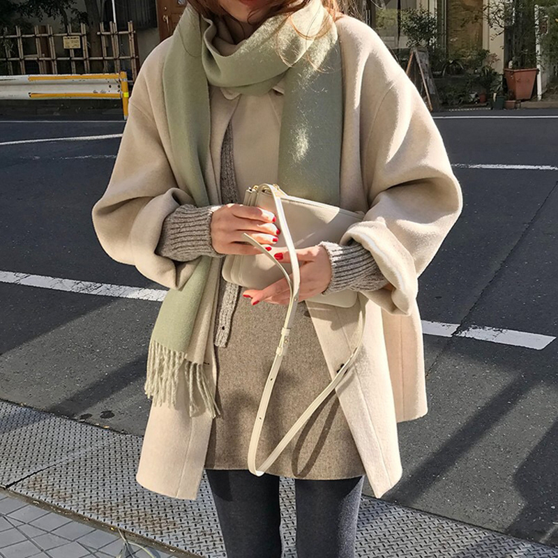Zoki-女性用フェイクウールコート,暖かいシングルブレスト - Tailored Coat Wool のレビューと価格