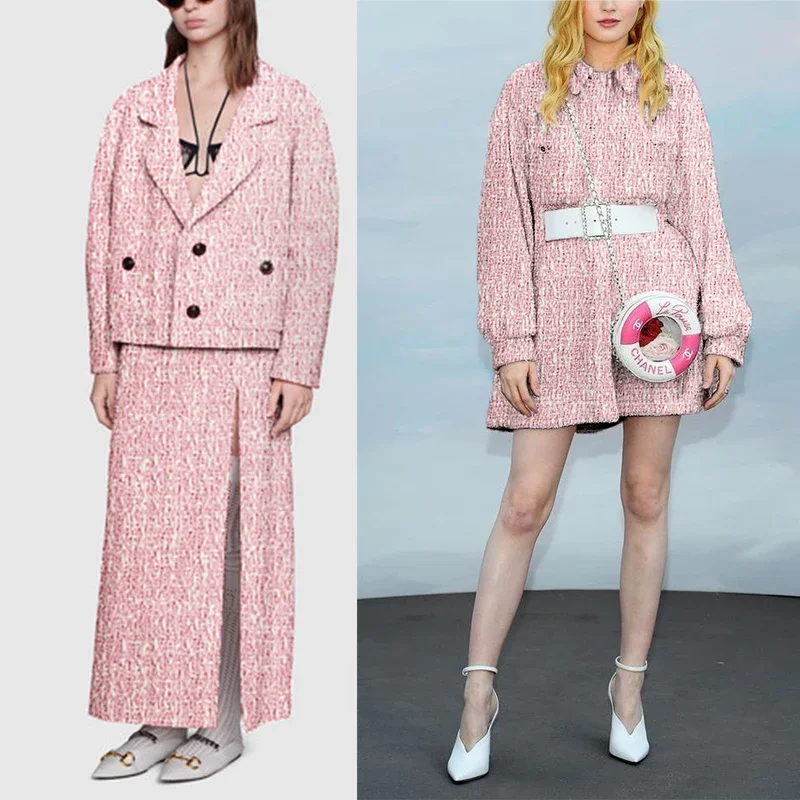 Redraspberry 145 センチメートルピンク白ウー - Tailored Coat Wool のレビューと価格