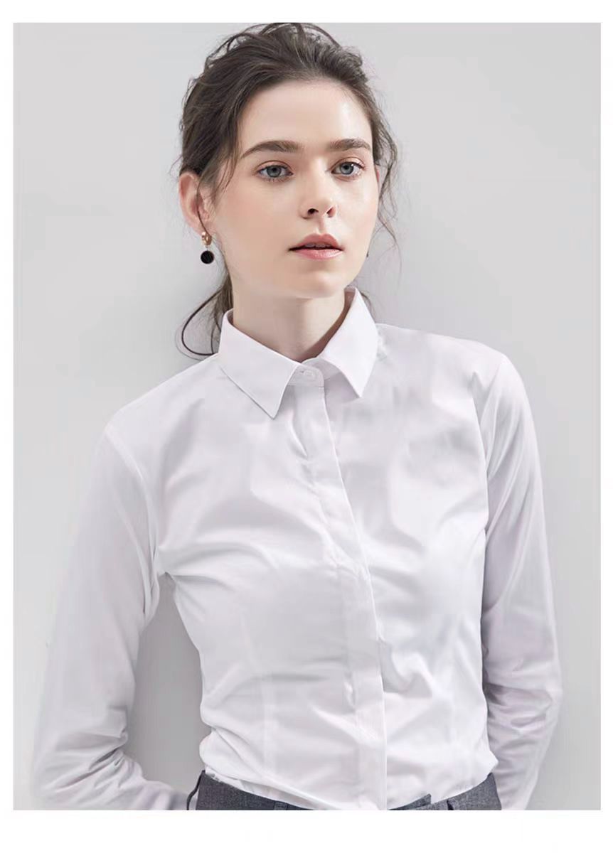 夏黒シャツ半袖トップスクエアカラー新しい弾性作業服フォーマル - Women Formal Wear White Shirt のレビューと価格