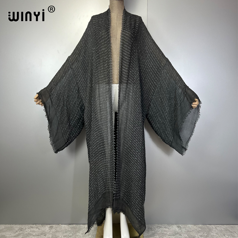 WINYI 幾何学プリント着物カフタンビーチウェアカーディガ - Young Women'S Formal Wear のレビューと価格