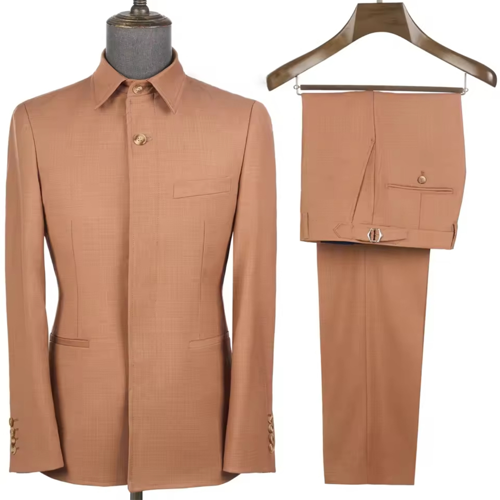 男性用オーダーメイドサファリスーツ 2ピース カジュアルスク - Tailored Coat Wool のレビューと価格