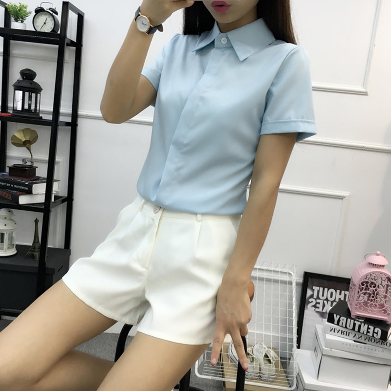 白いルーズ半袖シャツ女性夏韓国スタイル大きいサイズ学生フォー - Women Formal Wear White Shirt のレビューと価格