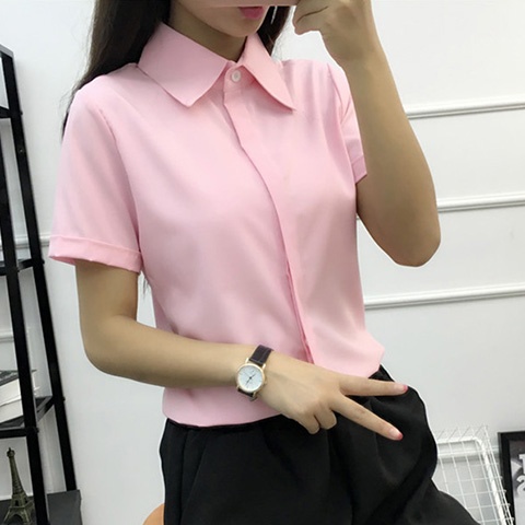 白いルーズ半袖シャツ女性夏韓国スタイル大きいサイズ学生フォー - Women Formal Wear White Shirt のレビューと価格