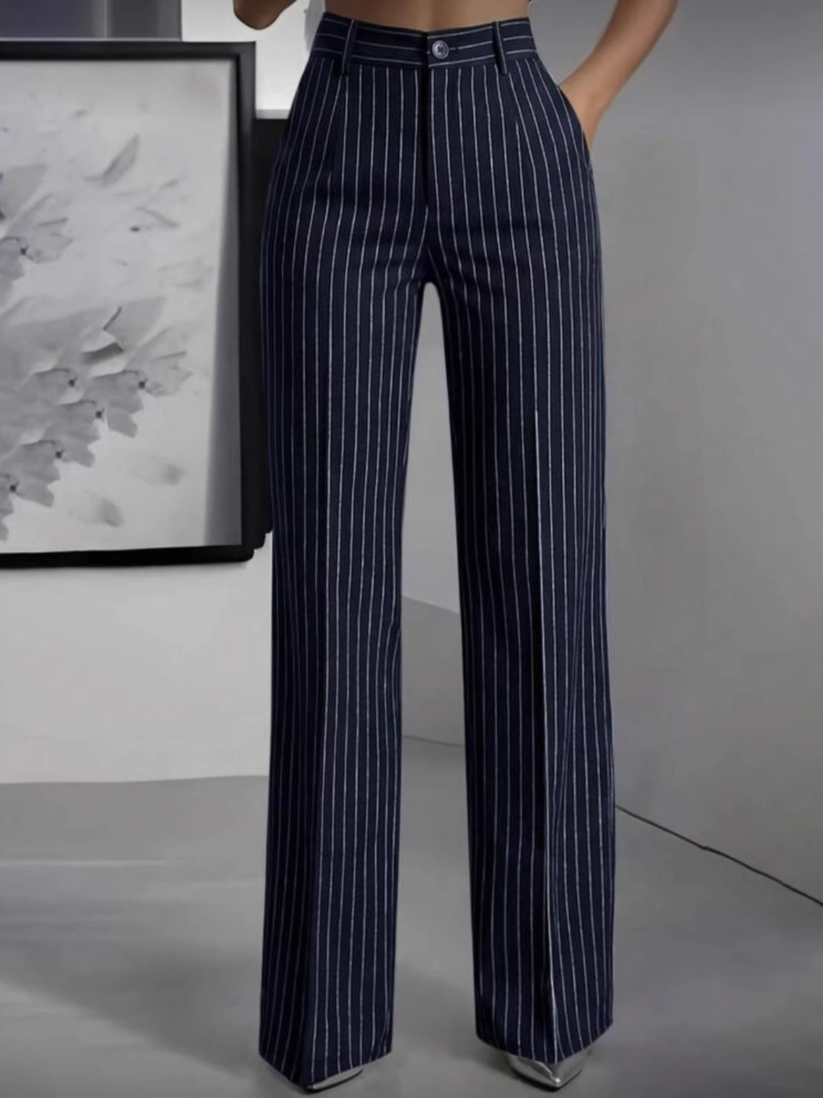 エレガントなハイウエストストレートレッグスーツパンツ、通勤に - Women'S Formal Wear Suits のレビューと価格