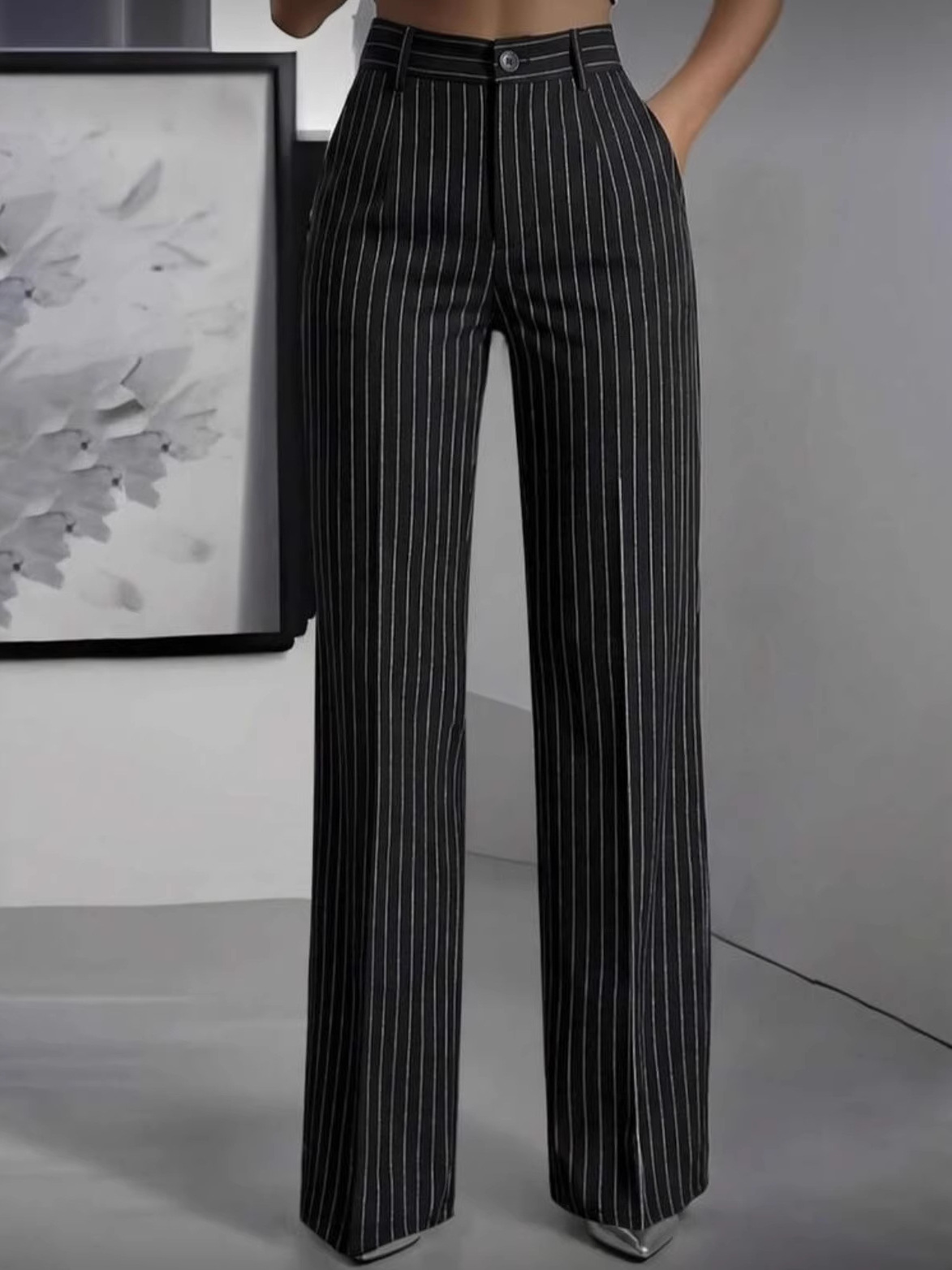 エレガントなハイウエストストレートレッグスーツパンツ、通勤に - Women'S Formal Wear Suits のレビューと価格