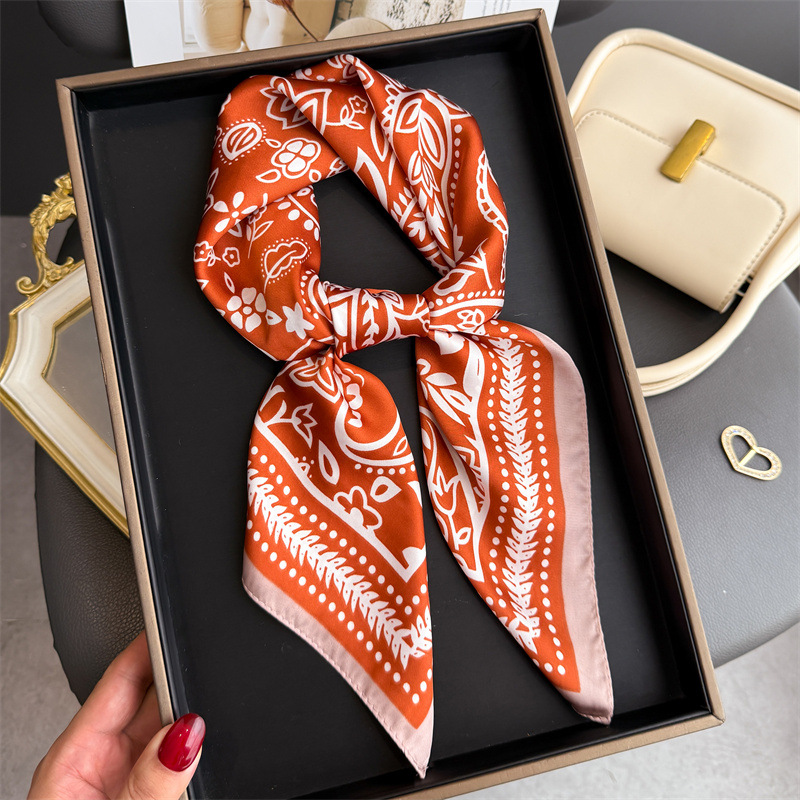 1Pc カシュープリントファッションシルクスカーフスクエアス - Scarf Silk Neck のレビューと価格