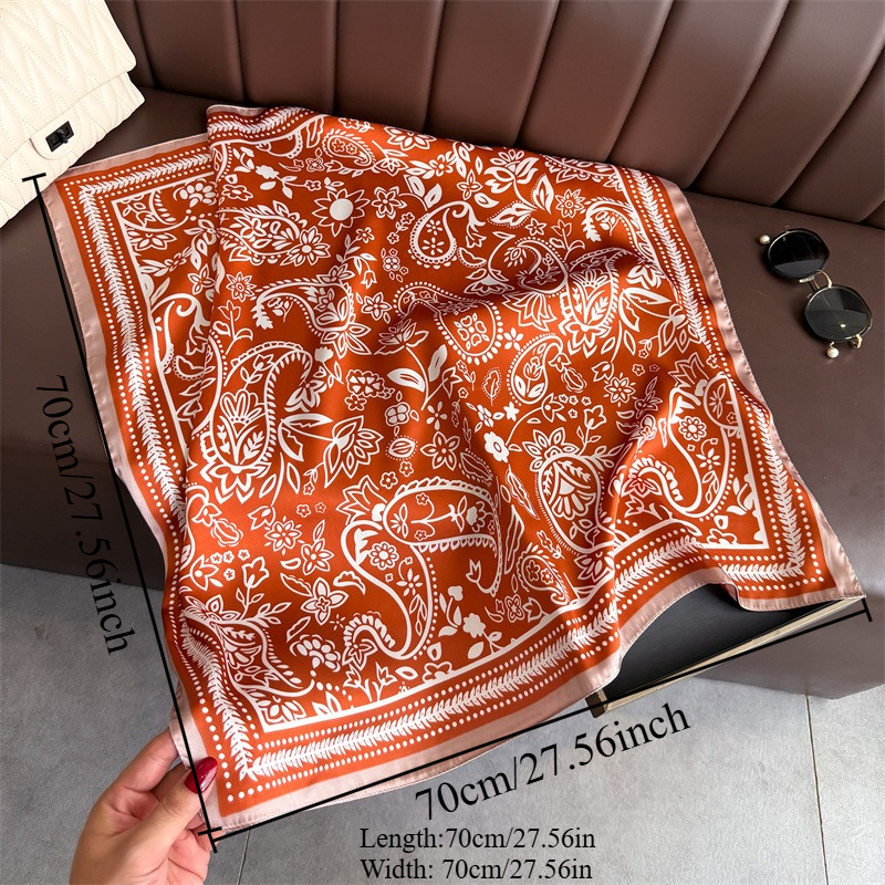 1Pc カシュープリントファッションシルクスカーフスクエアス - Scarf Silk Neck のレビューと価格