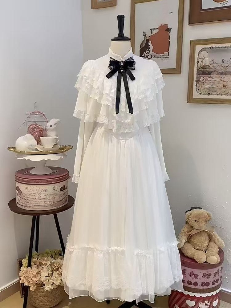 半袖リボンレースドレス ホワイト スリム マキシスカート ス - Women Formal Wear With Skirt のレビューと価格