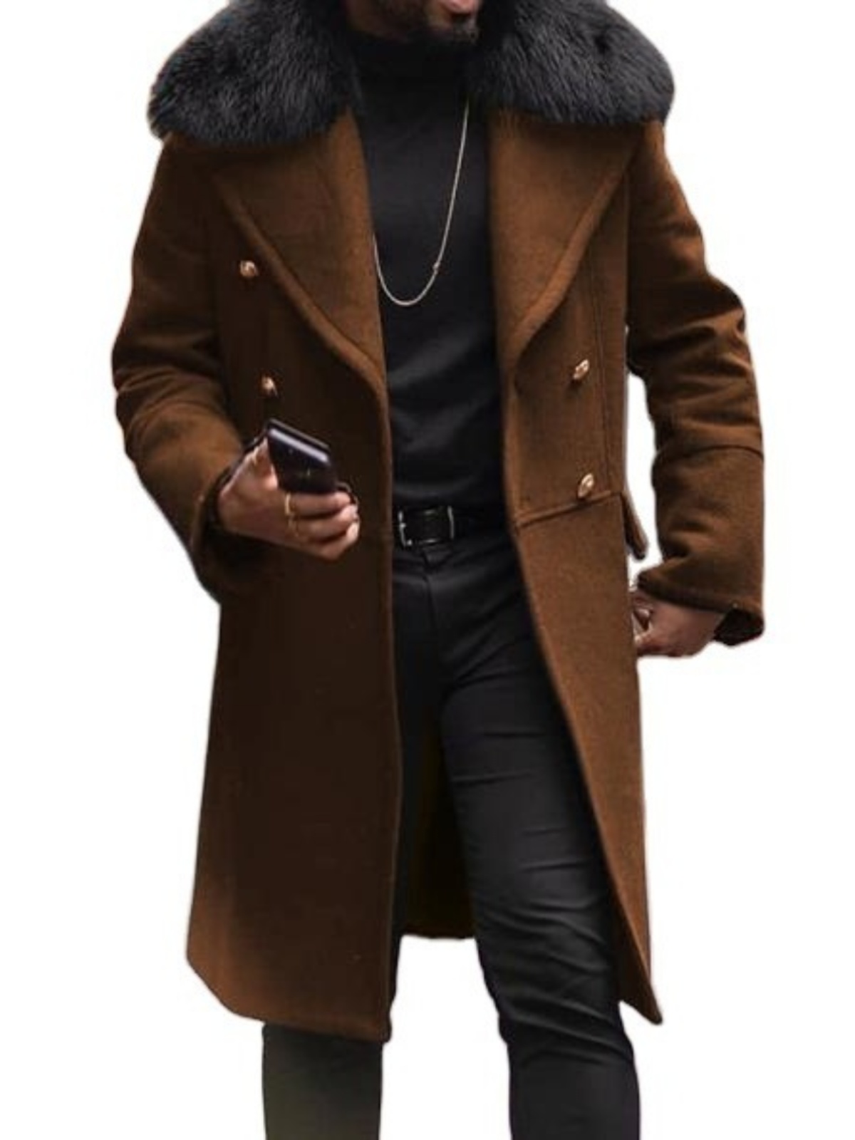 仕立ての良いウールメンズコート ミドル丈 ダブルブレスト 無 - Tailored Coat Wool のレビューと価格