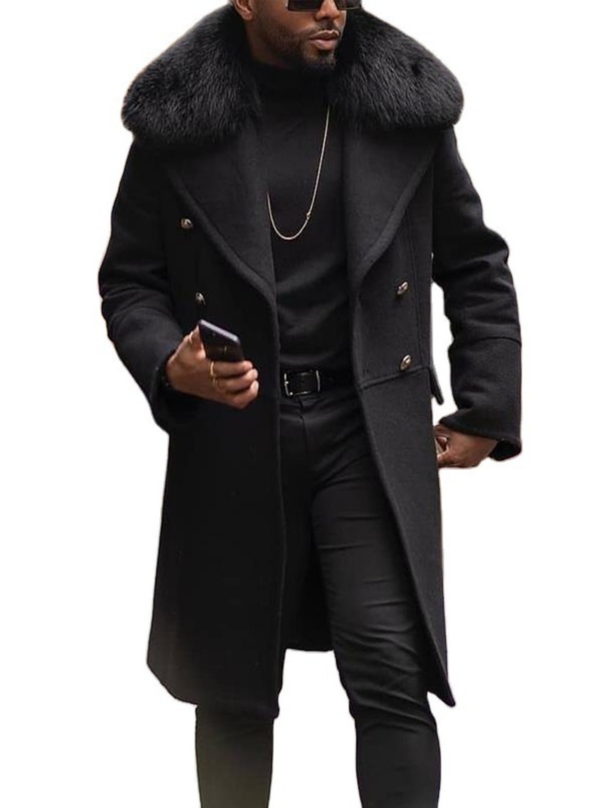 仕立ての良いウールメンズコート ミドル丈 ダブルブレスト 無 - Tailored Coat Wool のレビューと価格