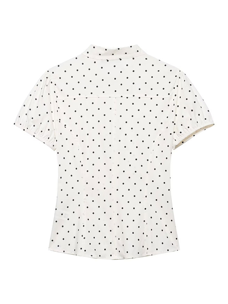 HH ヴィンテージ レトロ レディース ホワイトシャツ 水玉 - Women Formal Wear White Shirt のレビューと価格