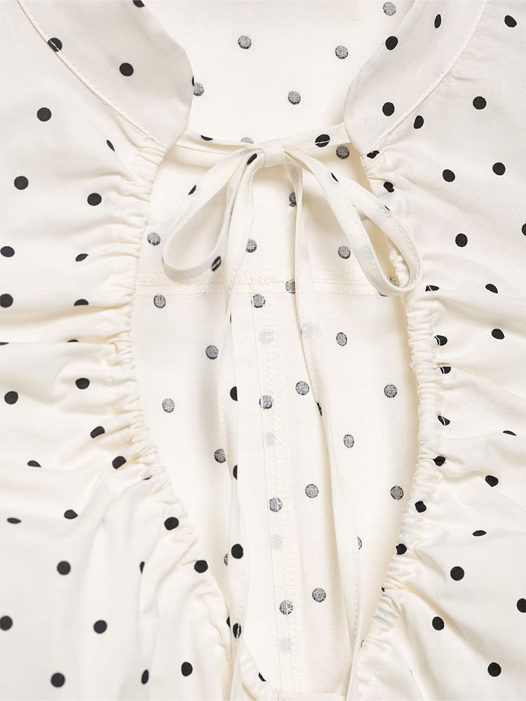 HH ヴィンテージ レトロ レディース ホワイトシャツ 水玉 - Women Formal Wear White Shirt のレビューと価格