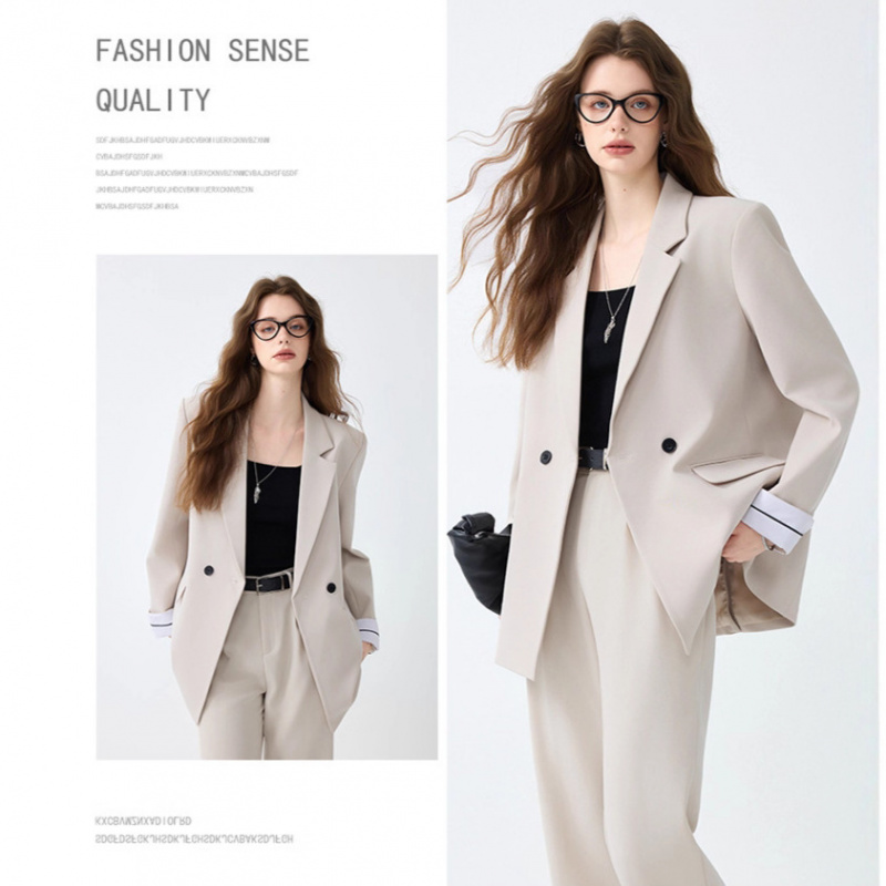 オフホワイトのレディーススーツ 春秋2025新作 通勤 プロ - Women Formal Wear White Shirt のレビューと価格