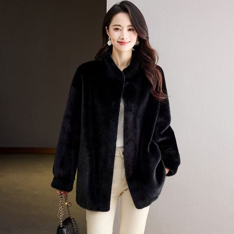 フェイクファーミンクコート レディース 秋 暖かいウール フ - Tailored Coat Wool のレビューと価格