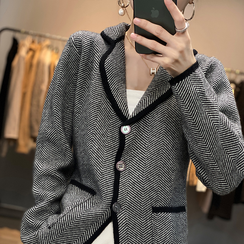 女性のカシミヤウールスーツ,厚手のカーディガン,ニット,カジ - Tailored Coat Wool のレビューと価格