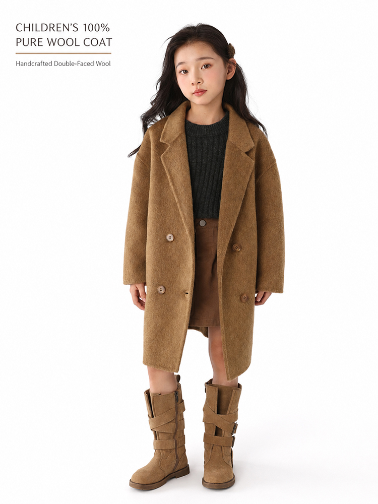 子供用100%純毛両面コート、裏地なし、手作り仕立て、ラペル - Tailored Coat Wool のレビューと価格