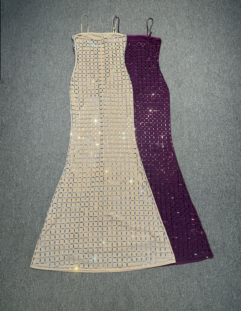 パープルクリスタル レディース プロムドレス セクシー ノー - Women Formal Wear With Skirt のレビューと価格