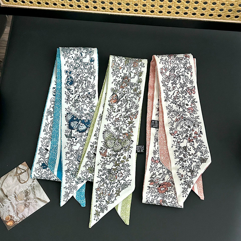 2026 新高級ブランドスカーフ蝶花柄女性シルクスカーフバッ - Scarf Silk Neck のレビューと価格