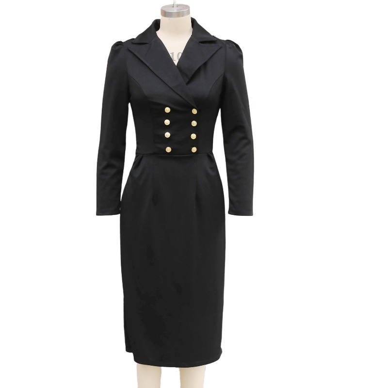 エレガントな通勤用無地ラップボディファッショナブルドレス女性 - Wrap Dress Work のレビューと価格