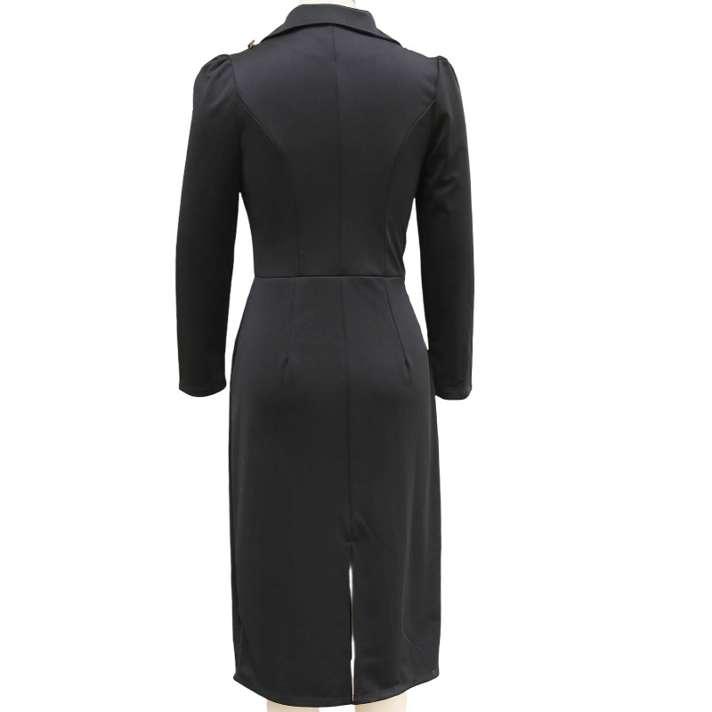 エレガントな通勤用無地ラップボディファッショナブルドレス女性 - Wrap Dress Work のレビューと価格