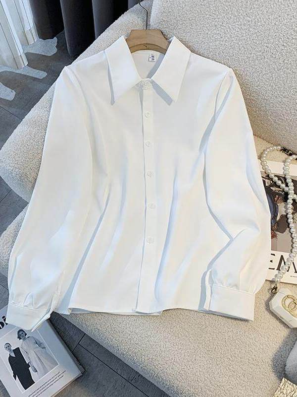 ホワイトルーズ長袖シャツ女性用カレッジスタイルJKインナーウ - Women Formal Wear White Shirt のレビューと価格