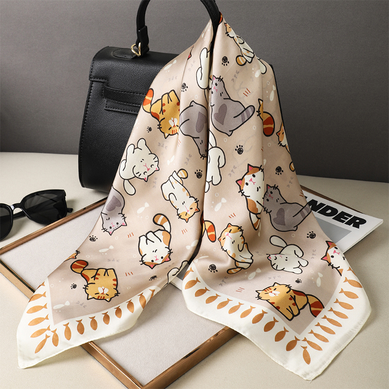 女性用サテンヒジャーブスカーフ,髪用,シルク,ワイド,正方形 - Scarf Silk Neck のレビューと価格