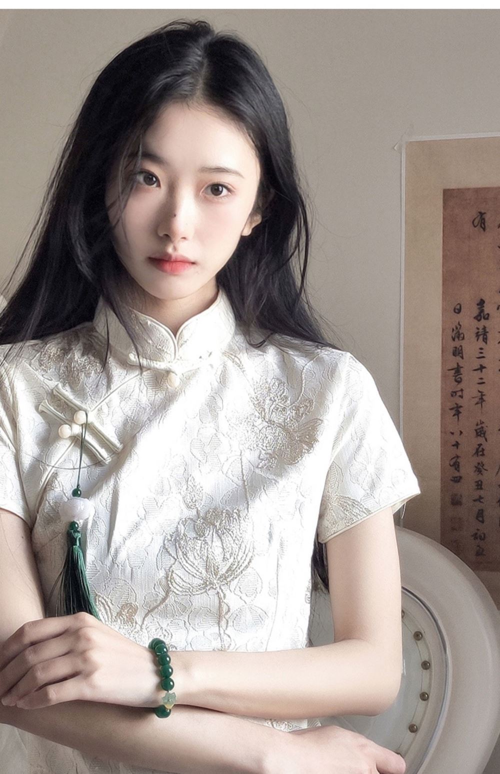 伝統的な中国の夏のレトロトレンド白い袍ドレス女性用夏古代上海 - Young Women'S Formal Wear のレビューと価格